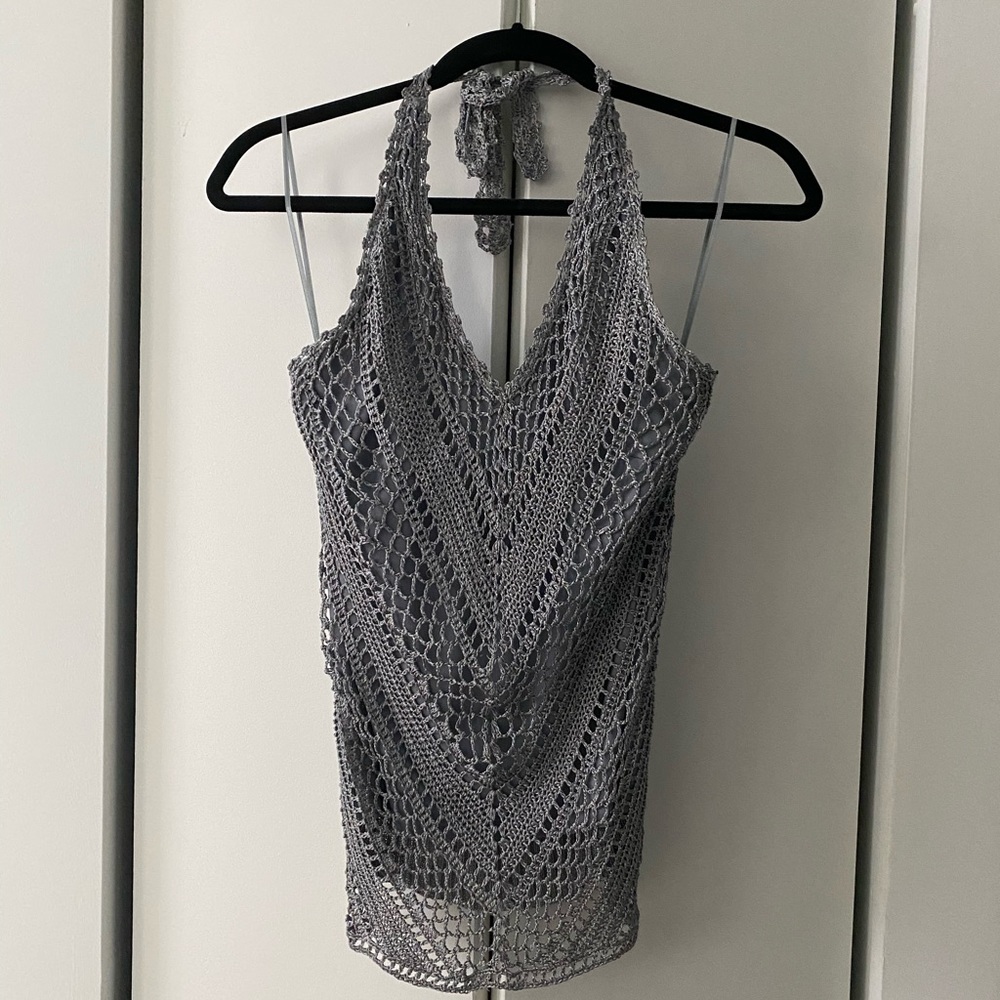 Vintage The Limited Silver Halter Top